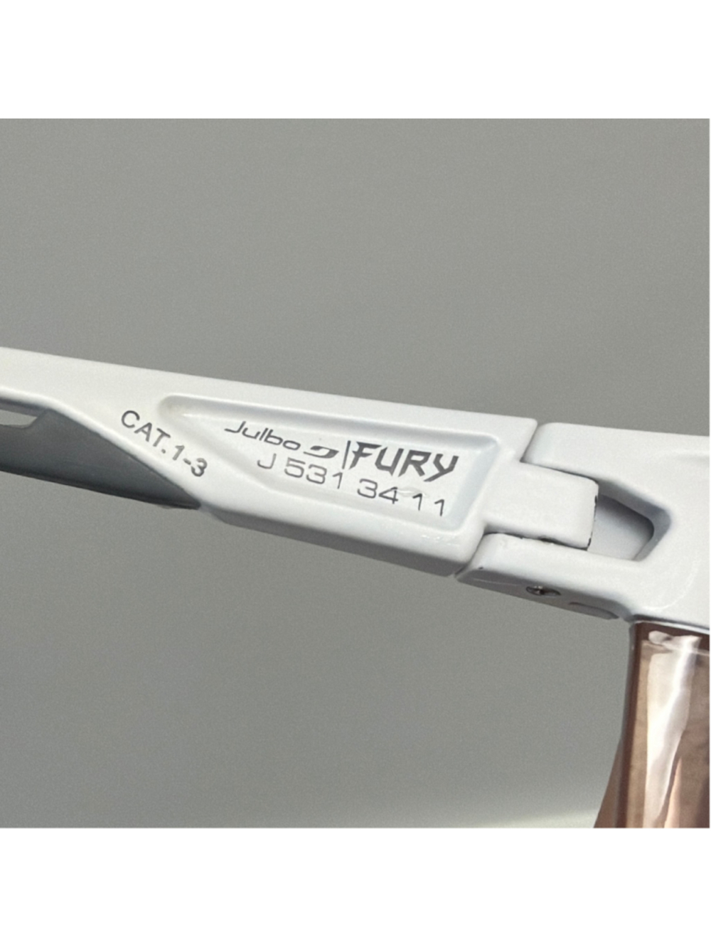 Julbo Fury Matte White Translucent Gray Frame Rose W/Multilayer Blue Mirror Lens - Picture 11 of 12